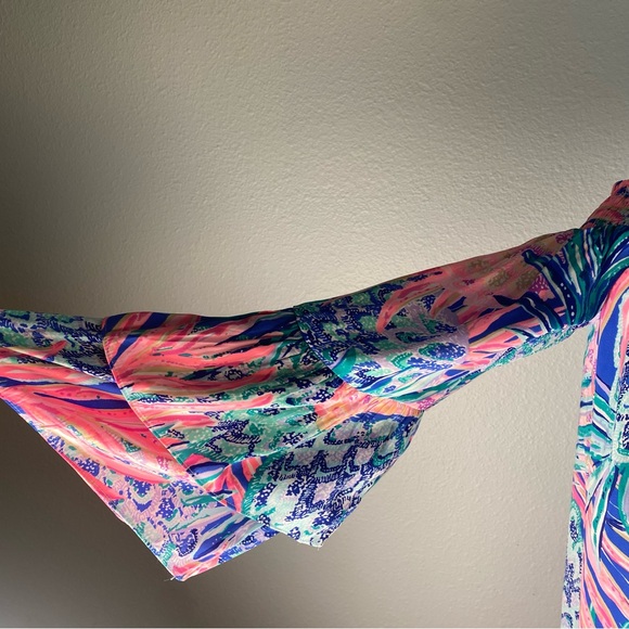 Lilly Pulitzer Tobyn Off-Shoulder Dress Tunic Gypsy Paradise Pineapple - Picture 4 of 10